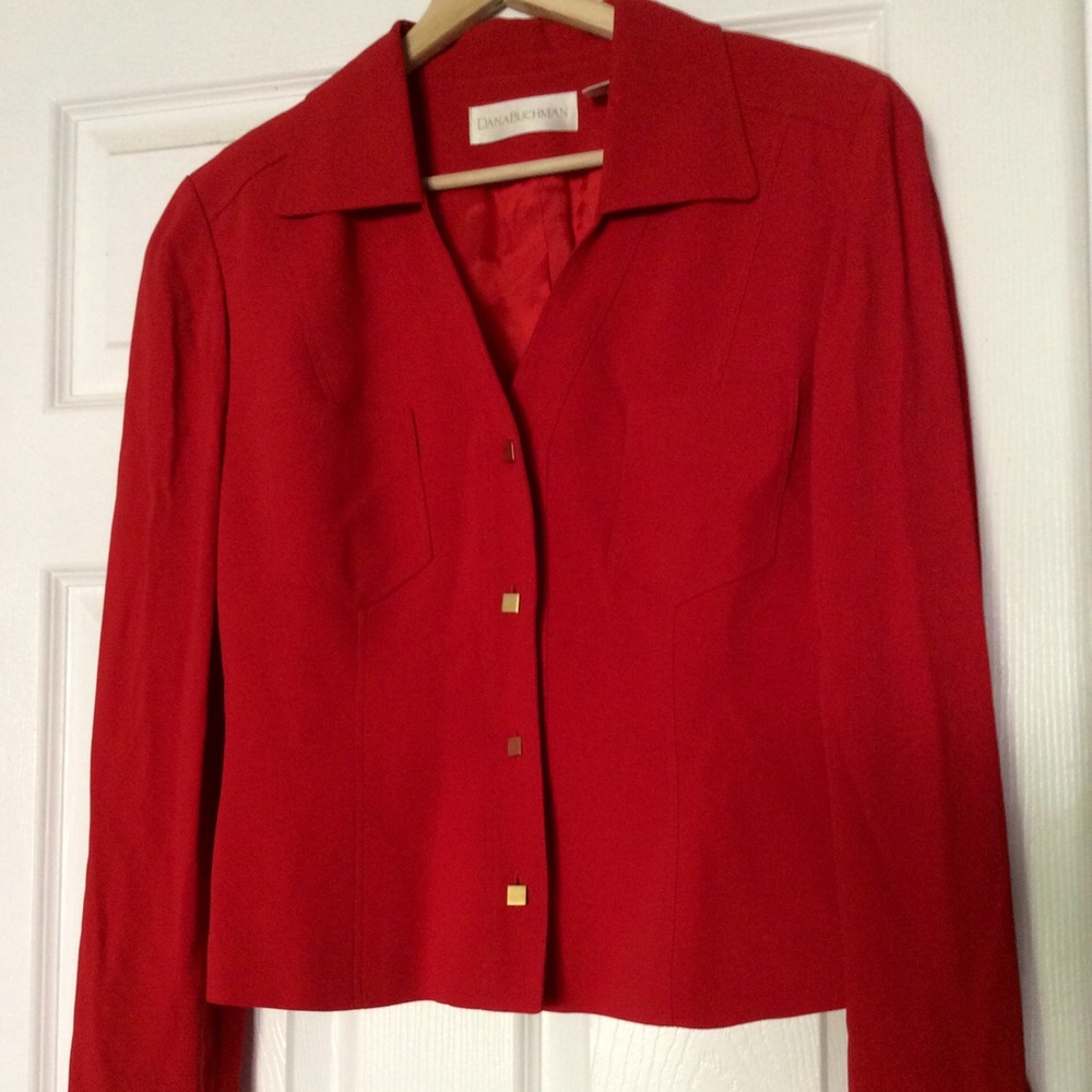 Vntg ButtonUp Crop Jacket Shoulder Pads Tailored